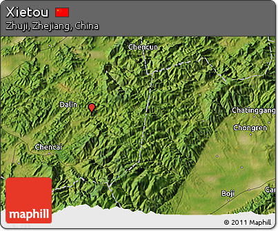 Satellite 3D Map of Xietou