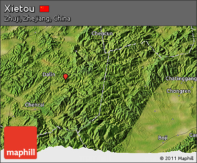 Satellite 3D Map of Xietou