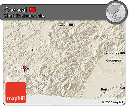 Shaded Relief 3D Map of Chencai