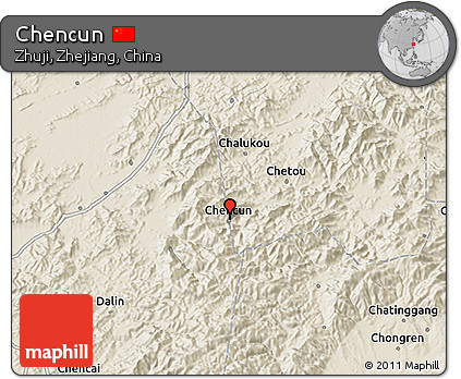 Shaded Relief 3D Map of Chencun