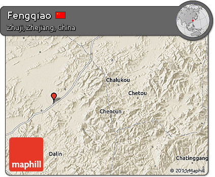 Shaded Relief 3D Map of Fengqiao