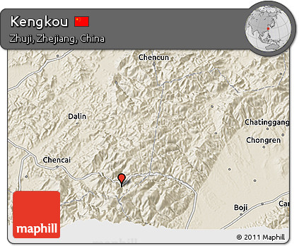 Shaded Relief 3D Map of Kengkou