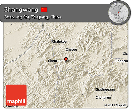 Shaded Relief 3D Map of Shangwang