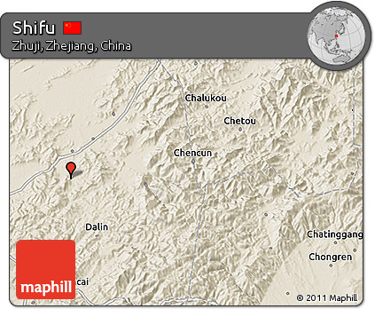 Shaded Relief 3D Map of Shifu