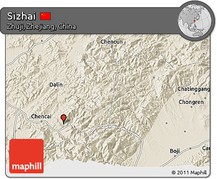 Shaded Relief 3D Map of Sizhai