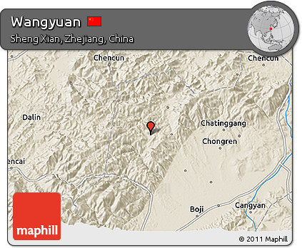 Shaded Relief 3D Map of Wangyuan