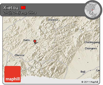 Shaded Relief 3D Map of Xietou