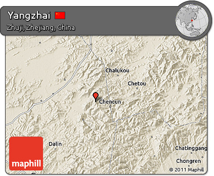 Shaded Relief 3D Map of Yangzhai