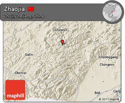 Shaded Relief 3D Map of Zhaojia