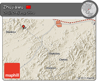 Shaded Relief 3D Map of Zhujiawu