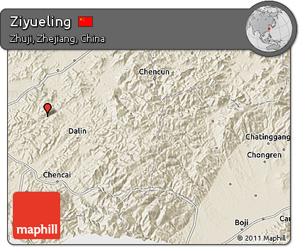 Shaded Relief 3D Map of Ziyueling