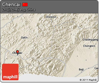 Shaded Relief 3D Map of Chencai