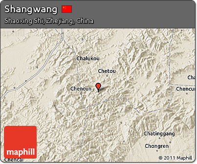 Shaded Relief 3D Map of Shangwang
