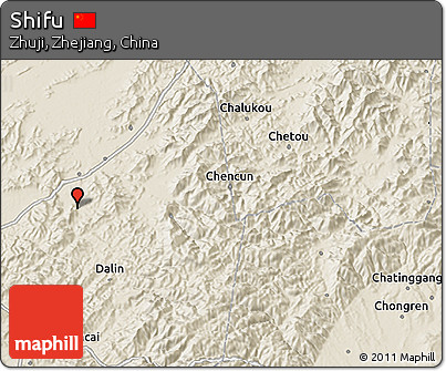 Shaded Relief 3D Map of Shifu