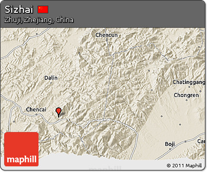 Shaded Relief 3D Map of Sizhai
