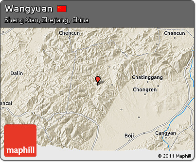 Shaded Relief 3D Map of Wangyuan