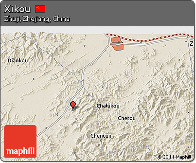 Shaded Relief 3D Map of Xikou