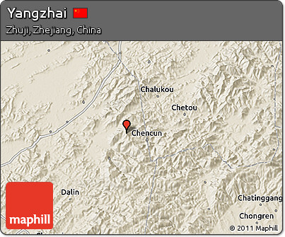 Shaded Relief 3D Map of Yangzhai