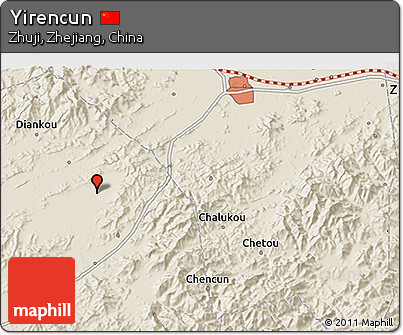 Shaded Relief 3D Map of Yirencun