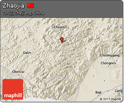 Shaded Relief 3D Map of Zhaojia