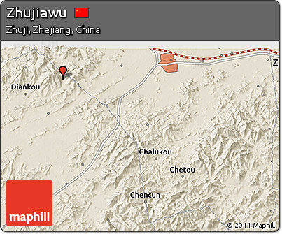 Shaded Relief 3D Map of Zhujiawu