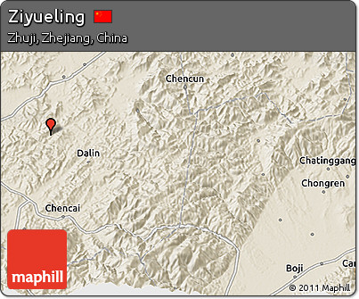 Shaded Relief 3D Map of Ziyueling