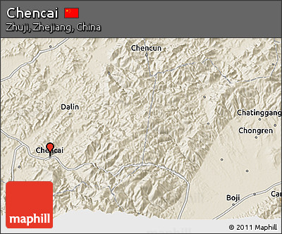 Shaded Relief 3D Map of Chencai