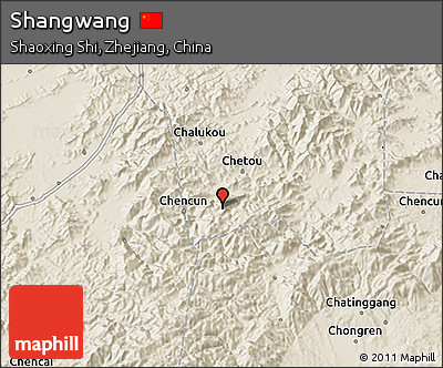 Shaded Relief 3D Map of Shangwang