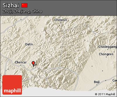 Shaded Relief 3D Map of Sizhai
