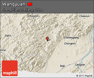 Shaded Relief 3D Map of Wangyuan