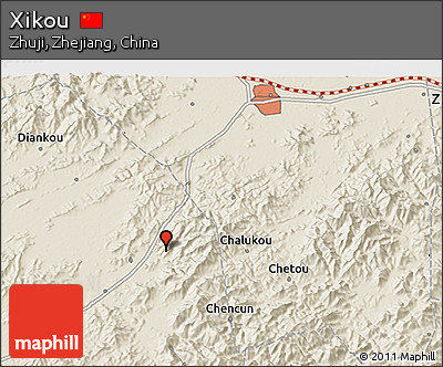 Shaded Relief 3D Map of Xikou