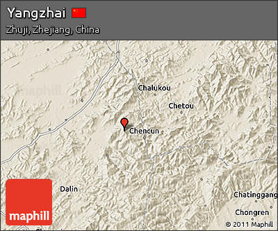Shaded Relief 3D Map of Yangzhai