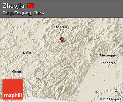 Shaded Relief 3D Map of Zhaojia