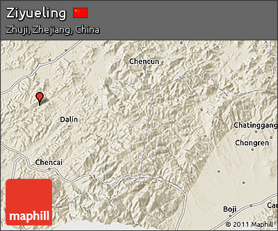 Shaded Relief 3D Map of Ziyueling