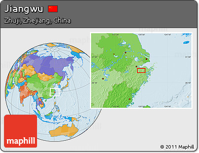 Political Location Map of Jiangwu