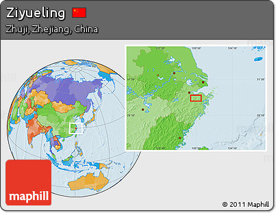 Political Location Map of Ziyueling