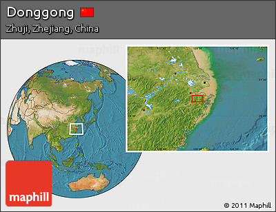 Satellite Location Map of Donggong