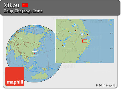 Savanna Style Location Map of Xikou