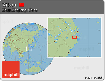 Savanna Style Location Map of Xikou