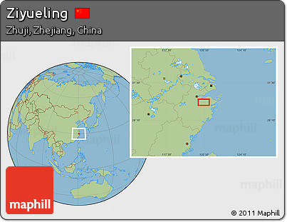 Savanna Style Location Map of Ziyueling