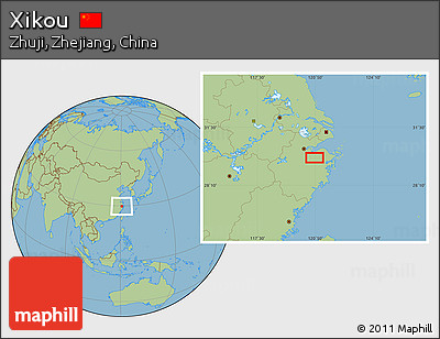 Savanna Style Location Map of Xikou