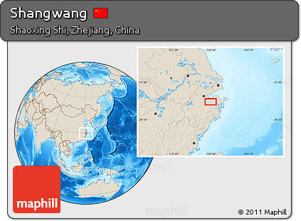 Shaded Relief Location Map of Shangwang
