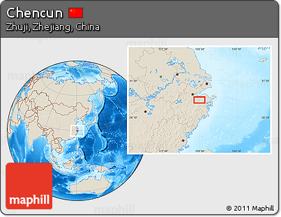 Shaded Relief Location Map of Chencun
