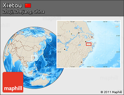 Shaded Relief Location Map of Xietou