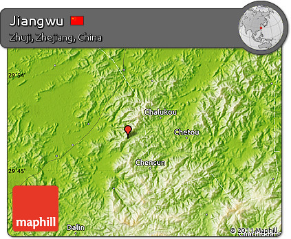 Physical Map of Jiangwu