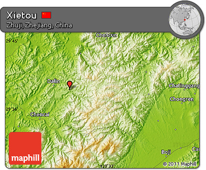 Physical Map of Xietou