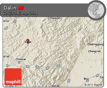 Shaded Relief Map of Dalin