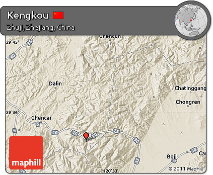 Shaded Relief Map of Kengkou