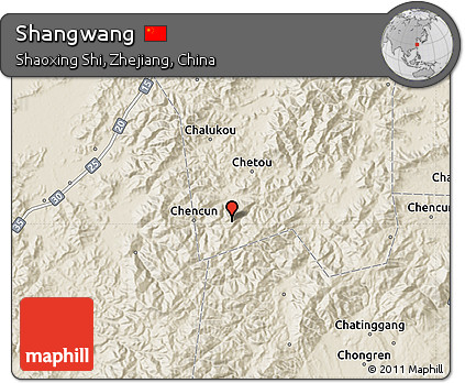 Shaded Relief Map of Shangwang