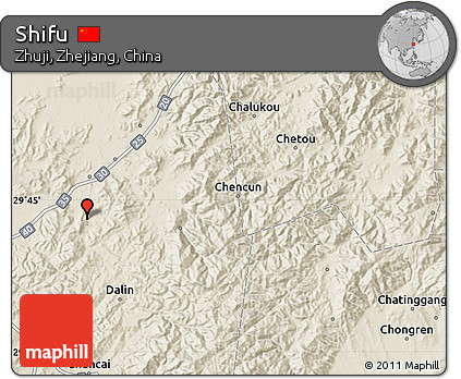 Shaded Relief Map of Shifu